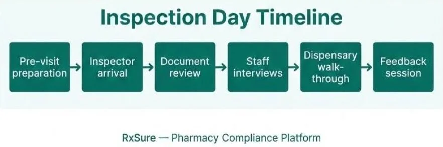 Inspection Day Timeline", Horizontal timeline: