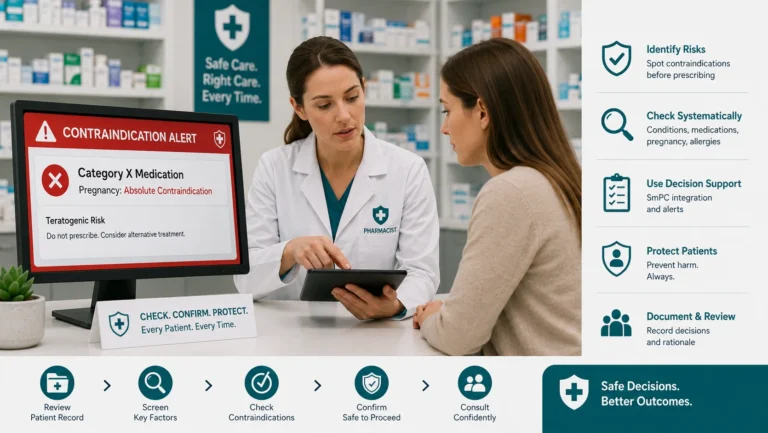 Contraindication Checking in Pharmacy Consultations